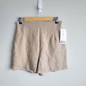 Moschery High-Waisted Linen Hotpants Shorts